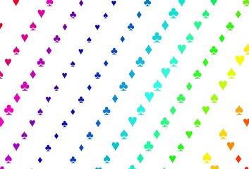 Light Multicolor, Rainbow vector pattern with symbol of cards.