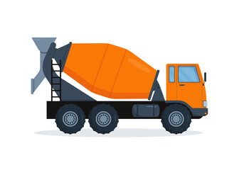 Fototapeta premium Concrete mixer truck. Construction equipment.