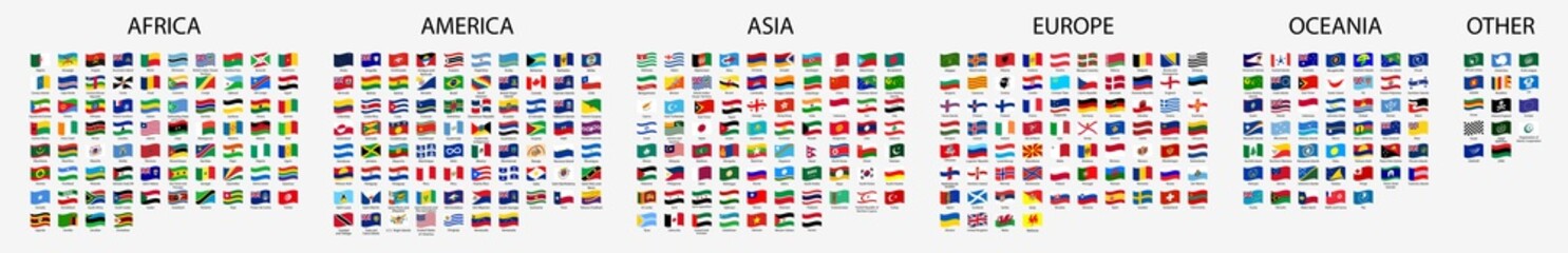 Flag of world. Vector icons.