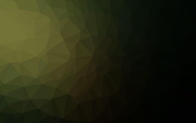 Dark Green vector blurry triangle template. Creative illustration in halftone style with gradient. Brand new style for your business design.
