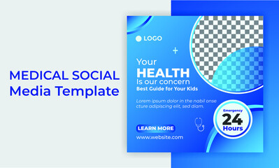 medical social media banner template design