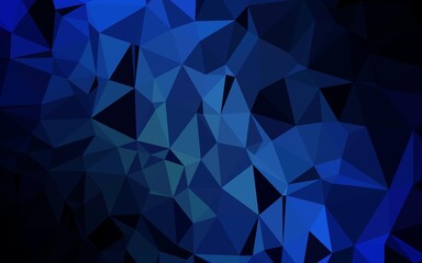 Dark BLUE vector polygon abstract backdrop. Modern geometrical abstract illustration with gradient. Completely new design for your business.