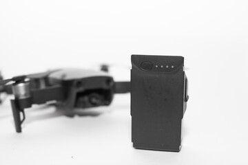 a charged battery from the Drone. green indicators are lit