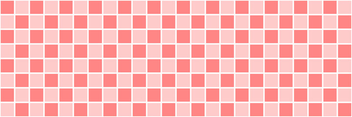 Vector seamless checkered pattern. Long horizontal banner.