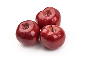 Red delicious apples, isolated on white background