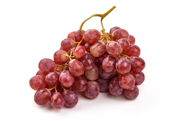 Ripe red grapes, isolated on white background