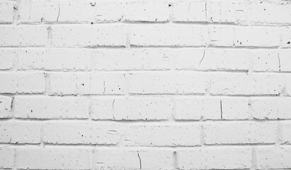 Abstract white brick wall texture depicting in paint colors on an old brick wall. white brick wall background pattern. Painted brick wall in white empty space for your design