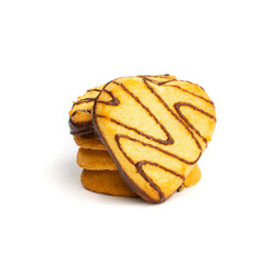 Biscuit Heart with Chocolate Base, Heart Shape Butter Cookies