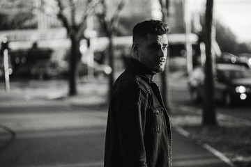 person walking on the road