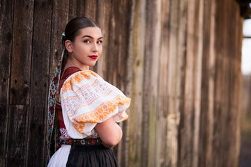 Slovak folklore. Slovak folklore girl.