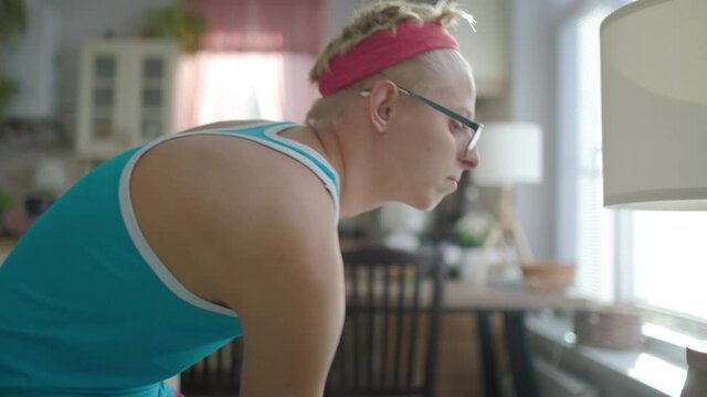 Cute Funny Young Gay Man Wearing Glasses And Bright Sportswear