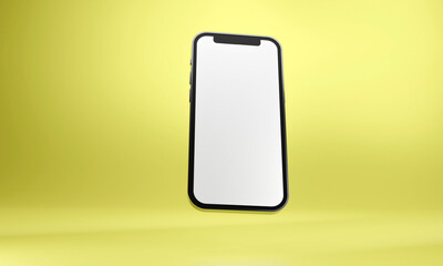 Realistic mobile phone smartphone mockup isolated on white background.3D Illsutration.