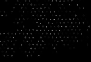 Fototapeta premium Dark Silver, Gray vector pattern with symbol of cards.