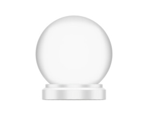 A souvenir Empty Transparent Snow Globe, 3d render