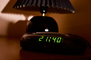 alarm clock on the table