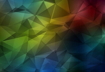 Dark Multicolor vector abstract polygonal background.