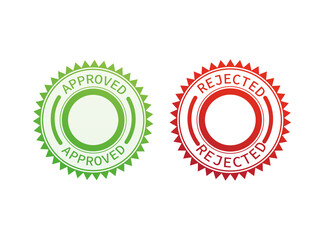 Green and red accept decline button. Abstract web template with red accept decline on white background. Isolated vector illustration.