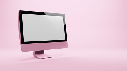Computer Monoblock Monitor Display Isolated , 3D render