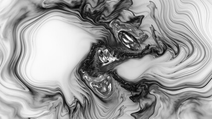 3D illustration of abstract fractal for creative design looks like liquefied pearl.