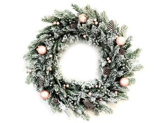 Christmas wreath isolated on a white background © Konstantin Koekin