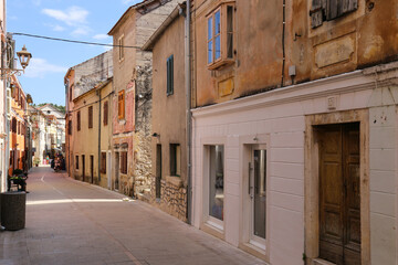 Fototapeta na wymiar Colourful Buildings in the Small Town of Skradin in the Region of Dalmatia in Croatia