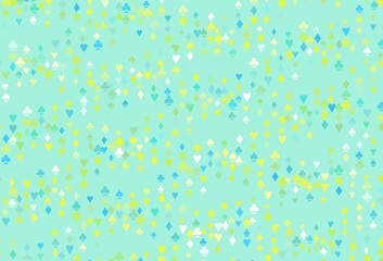 Light Blue, Yellow vector template with poker symbols.