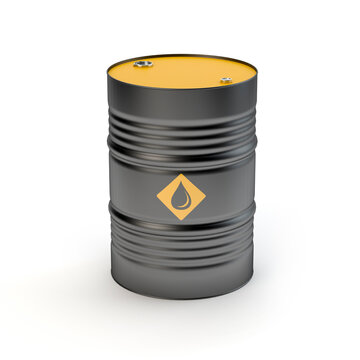 Barrel of oil isolated on white, 3D illustration