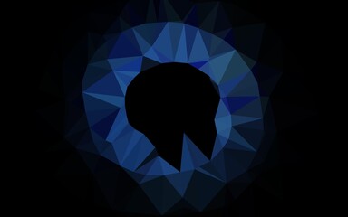 Dark BLUE vector polygonal pattern. Triangular geometric sample with gradient.  Completely new template for your business design.