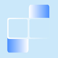 Soft blue background with blue shapes, gradient. Template for banners, wall decorations, postcards, and covers.