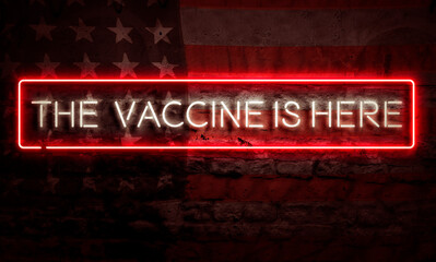 The Vaccine Is Here Covid Corona Virus Pandemic Message Graphic