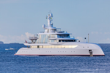 Mega Yacht  anchored in Indian Bay, Saint Vincent and the Grenadines