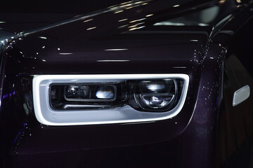 Obraz na płótnie Canvas Beautiful parts of the new car. Car headlights, headlights, body lights, modern and sporty look 