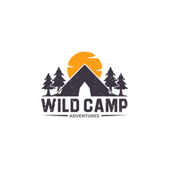 Camp logo for adventure or outdoors vector
