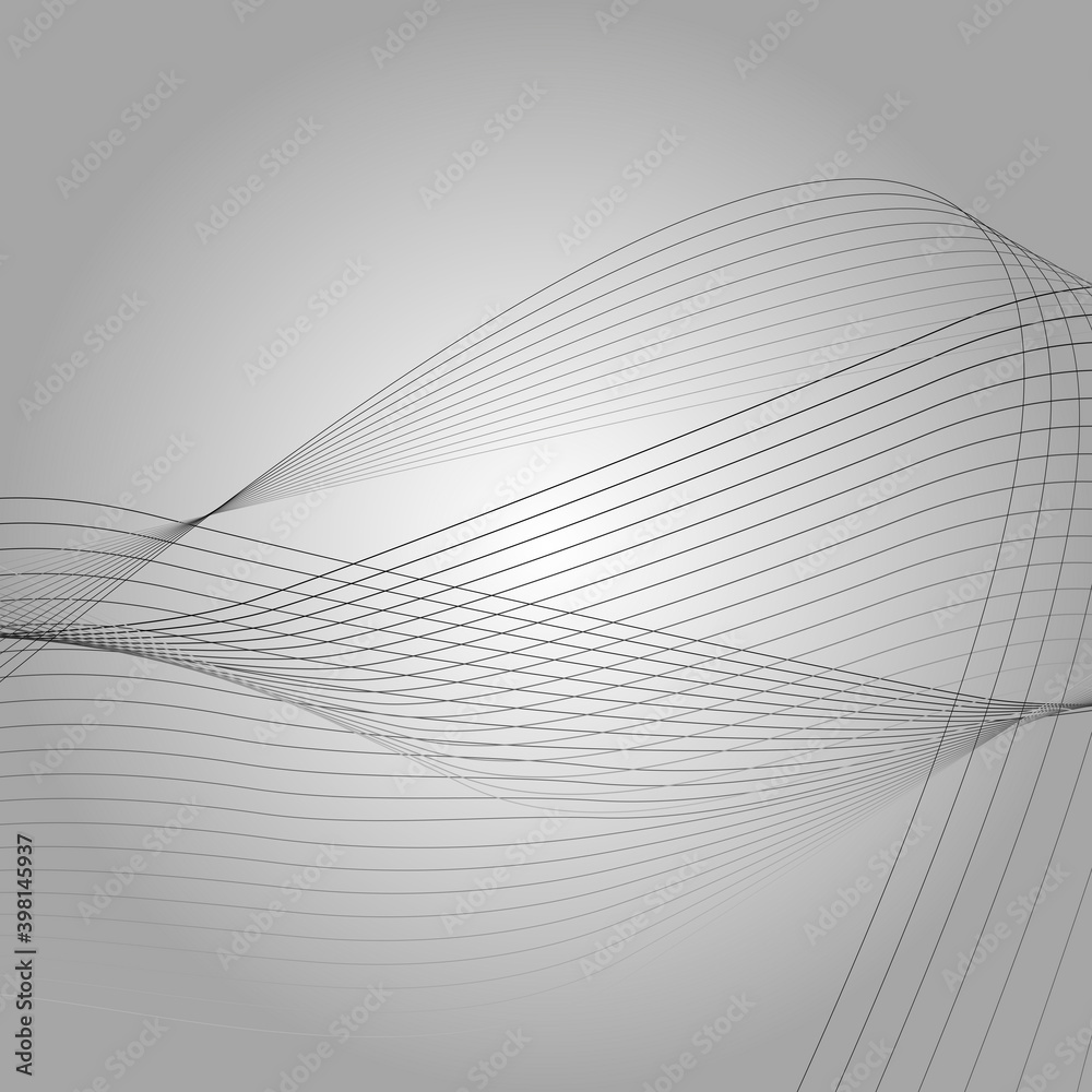 Aufkleber Abstract background with gray halftones.Vector dynamic wave. EPS 10