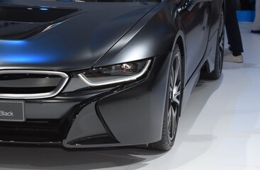 Beautiful parts of the new car. Car headlights, headlights, body lights, modern and sporty look
