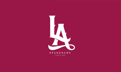 Alphabet letters Initials Monogram logo LA, AL, L and A - obrazy, fototapety, plakaty