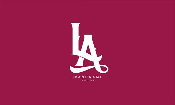 Alphabet letters Initials Monogram logo LA, AL, L and A