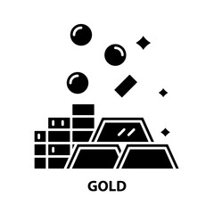 gold icon, black vector sign with editable strokes, concept illustration