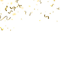 Holiday Serpentine. Gold Foil Streamers Ribbons.