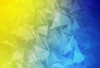 Light Blue, Yellow vector polygon abstract layout.