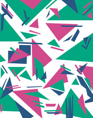 triangle geometric green pink blue design abstract