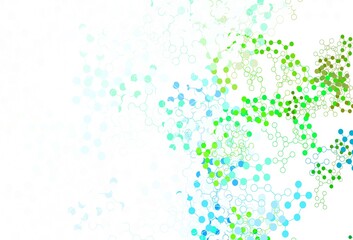 Light Blue, Green vector pattern with artificial intelligence network.