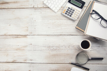books and keyboard with calculator