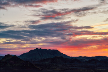 Sunset over Iceland's highlands in September 2020