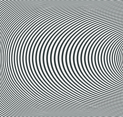 Abstract vector circle halftone black background. Gradient retro line pattern design. Monochrome graphic. Circle for sound wave. vector illustration