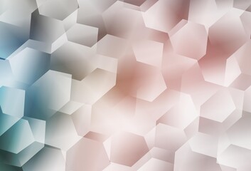 Light Pink, Green vector pattern with colorful hexagons.