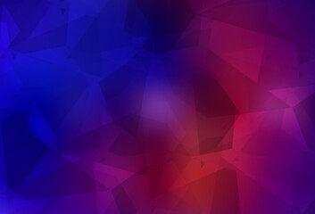 Dark Blue, Red vector pattern with random polygonals.