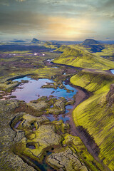 Fototapeta na wymiar Highlands in Southern Iceland taken in August 2020