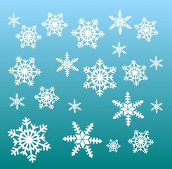 set of snowflakes
