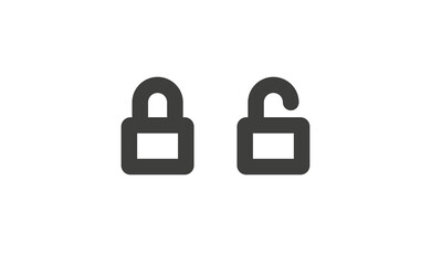 Lock icon in flat style. Security symbol vector illustration. Padlock open an closed.